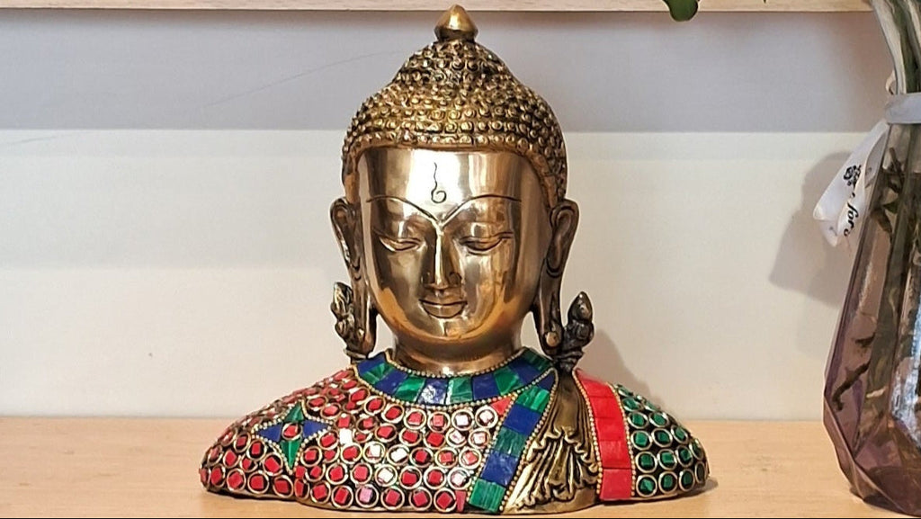 Buddha Head with Stone work