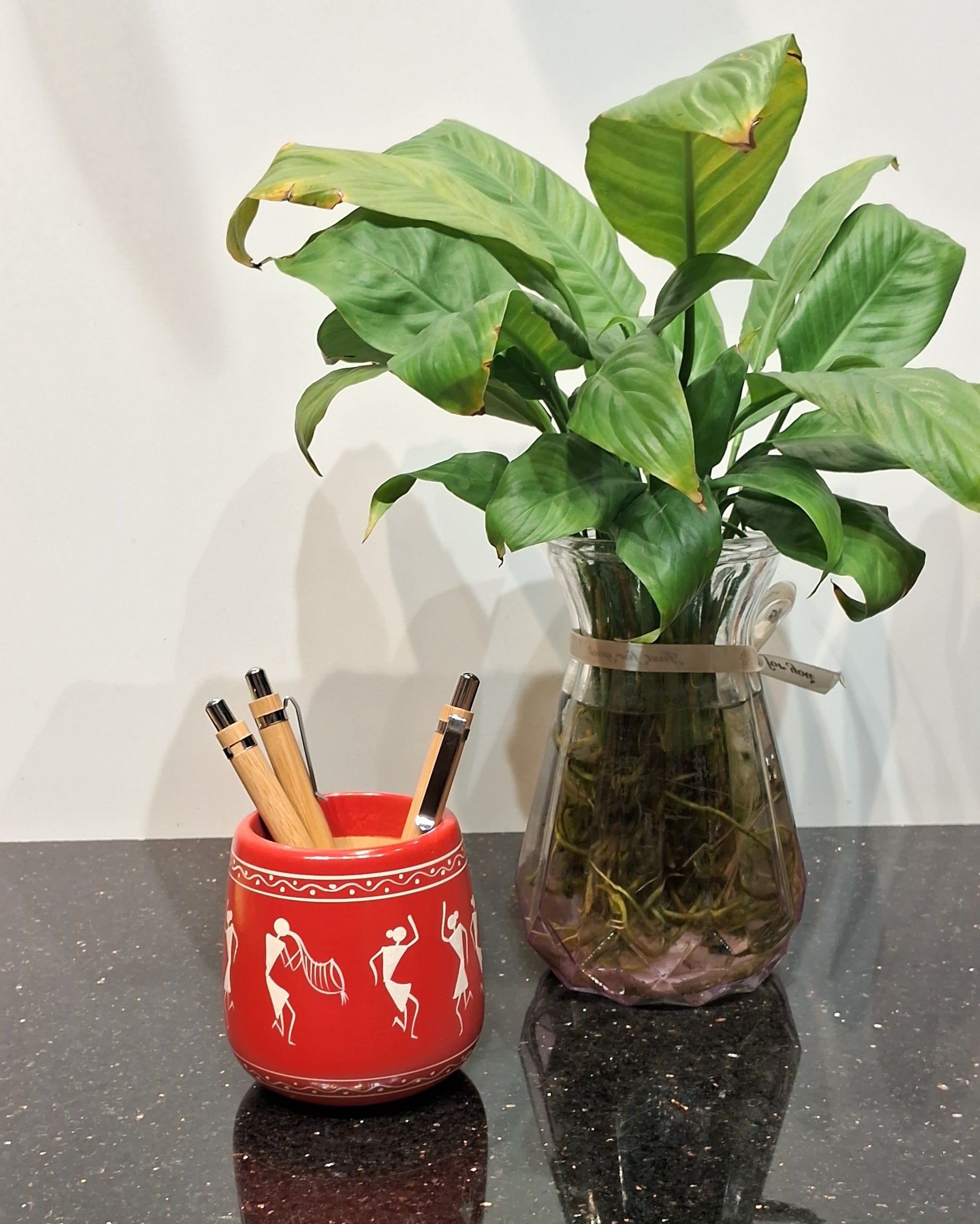 Red Oval shape penstand